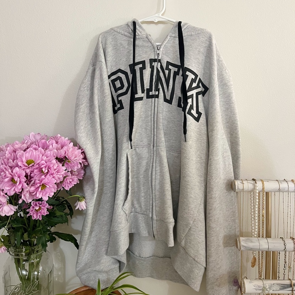 PINK/ VS grey zip up, not worn a tone.
